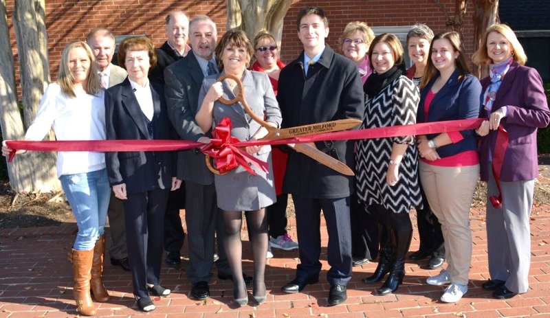Shown are (l-r) Shanna Wilson, Seascape Health Alliance human resources coordinator; Earl Coverdale, Seascape Health Alliance client service representative; Noella Coverdale; Kevin Loftus, La Red Health Center; Greg Coverdale; Karen Coverdale, owner/executive director, Seascape Health Alliance; Jennifer Jurzcak, Delaware Department of Labor; City of Milford Mayor Bryan Shupe; CCGM board member Cheryl Doucette, Delaware Breast Cancer Coalition; Sheila Roe, Seascape Health Alliance phlebotomist; CCGM board member Luanne Holland, Delaware Hospice; Kim Coverdale and Bettie Campbell, Dover Federal Credit Union. Not pictured is Richard Wilson, president, Seascape Health Alliance. SOURCE SUBMITTED
